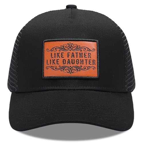 BUGKHD Dad Trucker Hat from Daughter - Funny Father Hat for Christmas - Dad Birthday Christmas from Daughter Adjustable Comfortable Perfect Present for Father Baseball Cap Black