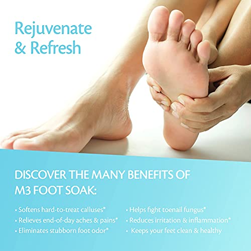 Tea Tree Oil Epsom Salt Pedicure Foot Soak With Coconut Oil & Stem Cell Foot Care Foot Bath Soak Athletes Foot Treatment Toenail Fungus & Foot Odor Foot Soaker Foot Spa Soak By M3 Naturals #TOP3