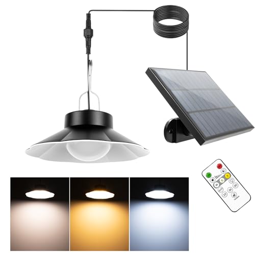 A.bigwhale Solarlampen für Außen Hängend, Solar Hängelampe Außen, Solarleuchte Wasserdicht mit Fernbedienung, Solar Lampe Outdoor für Innen...