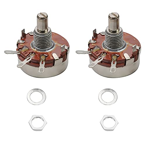 Fielect 2Pcs 2.2K Ohm Single Turn Rotary Carbon Film Potentiometer 2W Variable Resistors 6mm Shaft 4 Pins Potentiometer WTH118-2W-2.2K