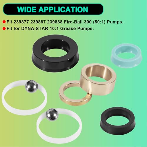 Image of YMT 241623 Pump Repair Kit for 241-623 Lower Pump Repair Kit, Fits for Fireball 300 (50:1) Pumps and for Dynastar 10:1 Grease Pumps