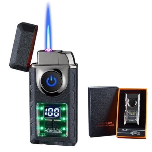 Encendedor Gas-Eléctrico 2 en 1, Antiviento, Negro Mate miniatura 1