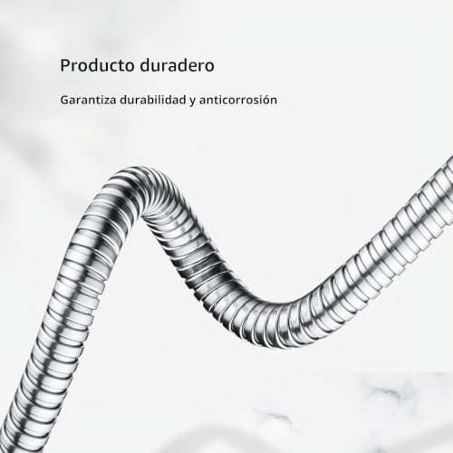 Miniatura 6 de Manguera De Ducha De 2 M, Manguera De Ducha De Acero Inoxidable, Extremadamente Flexible, Antitorsión, Con Protección Contra Torceduras, Manguera De Metal, Gran Capacidad De Flexión, Cromado