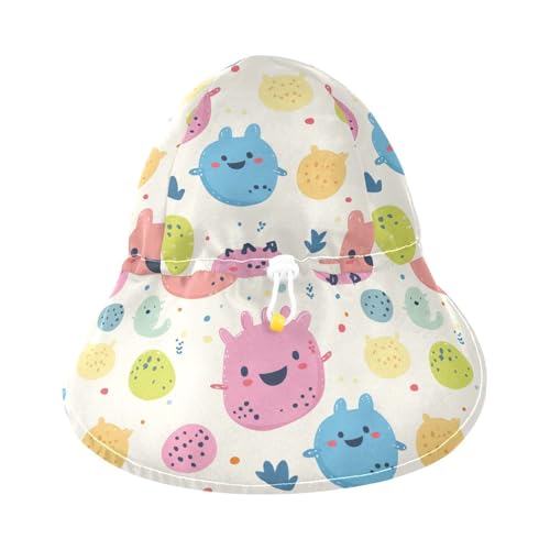 Cute Cartoon Monsters Baby Beach Hat Boy Bucket Hat Toddler Girl Sun Protection Adjustable Travel Essentials3