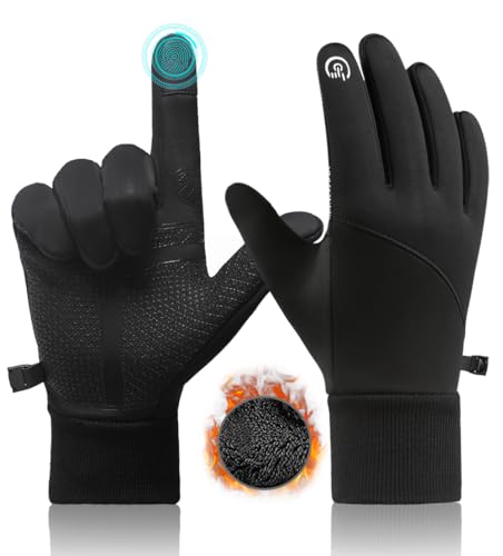 CRAZY SHARK Fahrradhandschuhe Warme Winterhandschuhe Sporthandschuhe Touchscreen Radsporthandschuhe Winddichte rutschfeste Handschuhe für Herren Damen zum Radfahrren Laufen Joggen Wandern