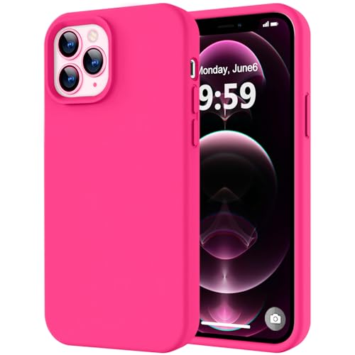 Image of LOVE 3000 Compatible with iPhone 12 Pro Max Phone Case | Thickening 2.1 MM Liquid Silicone | Anti-Scratch Microfiber Lining | Full-Body Duty Heavy Protection Case for Men, Hot Pink
