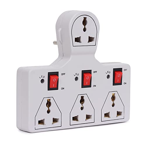 Image of 4 Universal Socket 3 Switch Multiplug Sockets Extension Board /Extension Cord