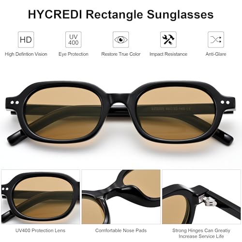 Hycredi Retro Rectangle Sunglasses for Women - Trendy Small 90s Square Sun Glasses Narrow Shades 6
