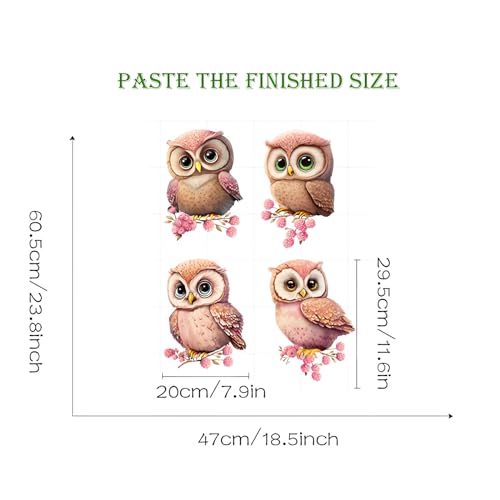 Vinilo Decorativo Infantil Búho Rosa sacinora 30x90 cm miniatura 6
