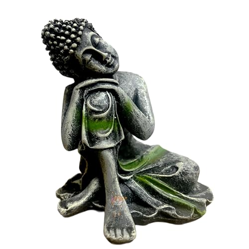 Image of Mistletoe Handcrafted Antique Meditation Buddha Statue for Aquarium | Pond Fountains and Fish Tank Decor | Eco-Friendly Resin | Thinking Buddha Ornament (14D x 12W x 8H CM)