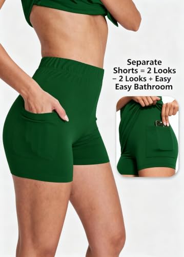 Image of Hiverlay Golf Dress for Women Short Sleeve Tennis Dress with Shorts