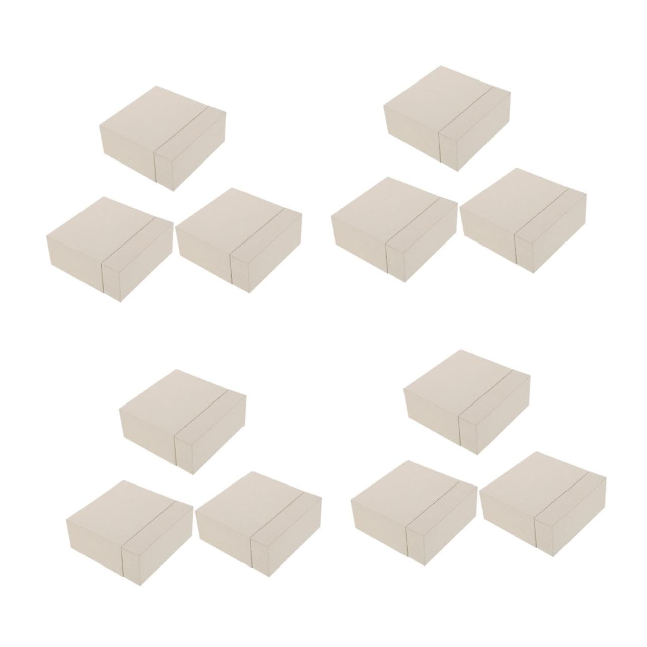 ABOOFAN 12 Pezzi scatola gioielli scatole archiviazione involucro orecchini scatole ad anello per gioielli organizzatore archiviazione ad anello Beige