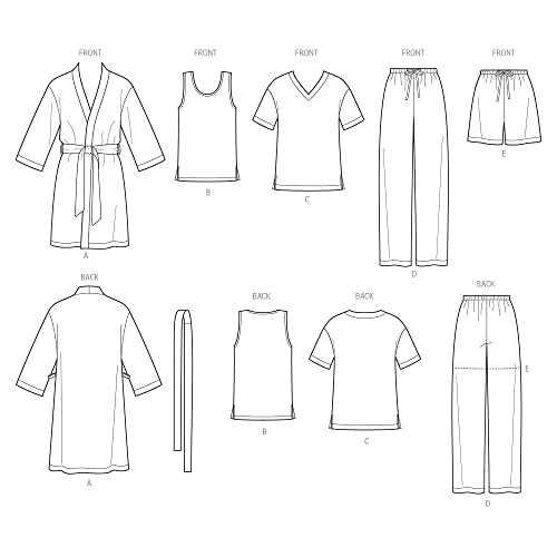 Image of Simplicity S1563 Family Pajama Sewing Pattern, Teens', Men's & Women's Sleepwear, Sizes XS-XL