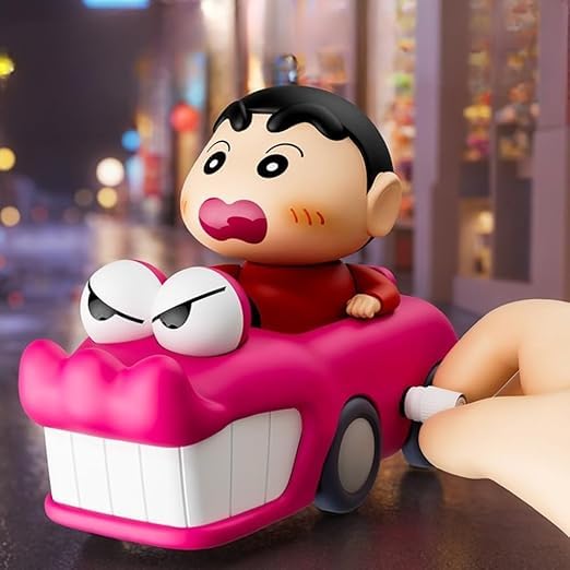 Image of acrown Cute Animal Toys for Kids Sensory Worm Animal Wind up Colorful Toy Insect Figurines for Boys and Girls Multicolor (Crocodile Shinchan car)