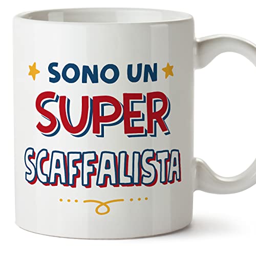 MUGFFINS Tazas para REPONEDOR DE SUPERMERCADO hombre - En Italiano - Sono Super - 11 oz / 330 ml - Regalo original y divertido