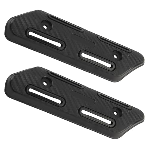 Protector térmico negro de escape para moto con 2 clips ajustables de acero PRETYZOOM