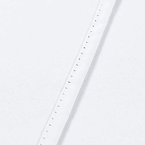 White Tie Up Top Valance for Windows 18 Inch Length Room Darkening Adjustable Valance Window Treatments Rod Pocket Tie-up Short Straight Curtain Valance for Kitchen Bedroom Nursery 52”X18”