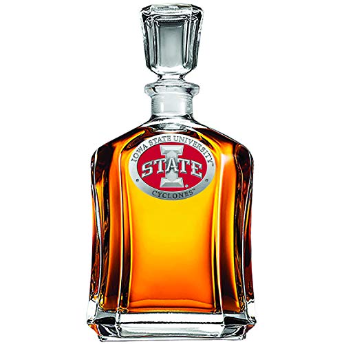 Image of Heritage Pewter Iowa State Capitol Decanter | 24 OZ Whiskey Decanter for Liquor with Airtight Stopper | Expertly Crafted Pewter Glass