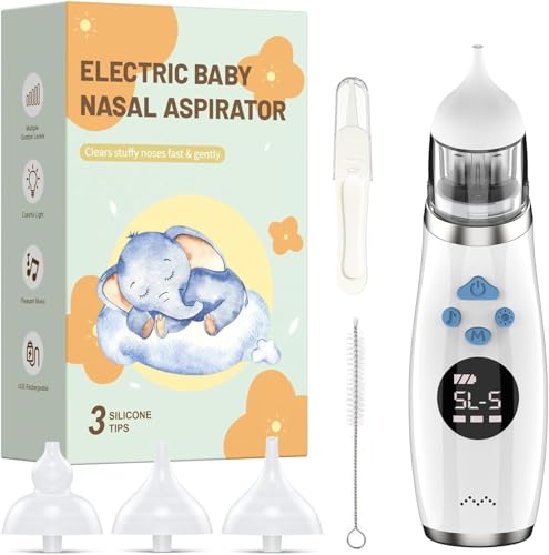 Nasensauger Baby, Nasensauger Baby Elektrisch für Babys mit 3 weichen...