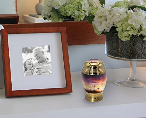 Image of Sunset Cremation Urn for Ashes for Women - Personalized Cremation Urns for Human Ashes Adult Female Decorative Urns - Beautifully Handcrafted Cross Urn