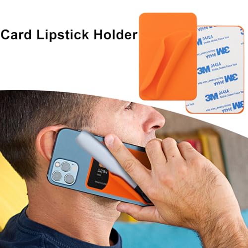 Feigand 4 Pack Lip Gloss Holder Phone Case, Silicone Card Holder with Lipgloss Holder, Adhesive Lipstick Lip Balm Phone Card Holder for iPhone Android Galaxy Smartphones by Feigand - Image 5
