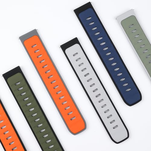 Image of 22mm Silicone Strap Compatible with Huawei Watch GT 6 Straps,GT 5 /4 /3 /2, Sport Strap for Watch 4 /3 46 mm,Compatible with Garmin Vivoactive 4 /Venu 3 Band,for Amaz-fits GTR 5 /4 /3 47mm