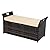 VINGLI 40 Gallon Wicker Storage Bench, Patio Cushion Storage Box Designed with Side Handles, Rattan Deck Box for Garden Tools, Cushions, Outdoor Patio Deck Box for Garden, Poolside, Brown