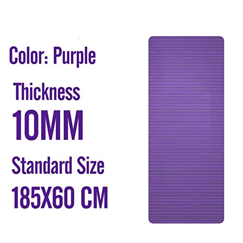 SENDALING Plus Size 185X80X15MM Non-slip Yoga Mats For Men Fitness Mat Tasteless Pilates Gym Exercise Thickening Fitness Sports Pad Tapete,185X60X1CM Purple