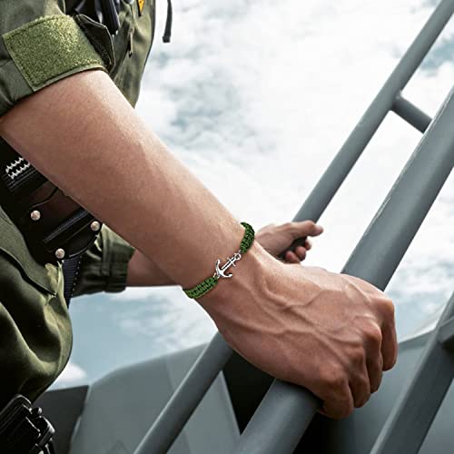 Pulsera ancla ajustable trenzada para hombre miniatura 4