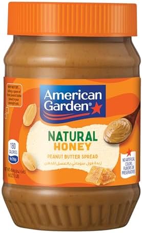 American Garden Natural Honey Peanut Butter, Gluten Free, 454g