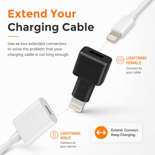 Image of Verilux 2 Pack Lighting to Type C Converter, Type C to Lighting Connector with Charging, Audio and Data Transfer, iPhone Charger Extension Male to Female Dock Extender for iPhone 14 13 12 11 X XS XR