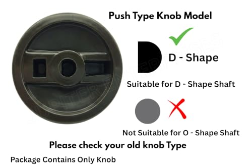 Image of Gas Stove Knobs Replacement (Pack of 2) | Push Fit Control Knobs Suitable for LPG Stove | Compatible with Old Model Stove | Push Fit Control on /Off Control Knob | Black - Color