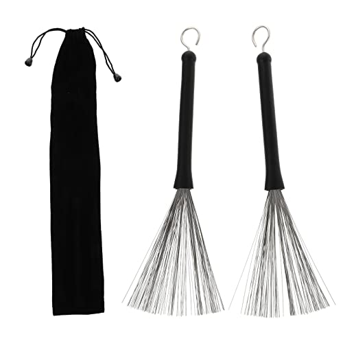 VICASKY Drum Brush Bag Set 3pcs Steel Wire Brush for Drum Sets Easy to Carry