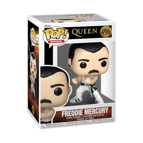 Funko Pop! Rocks: Queen - Freddie Mercury - (White Singlet) - Collectable Vinyl Figure - Gift Idea - Official Merchandise - Toys for Kids & Adults - Music Fans - Model Figure for Collectors