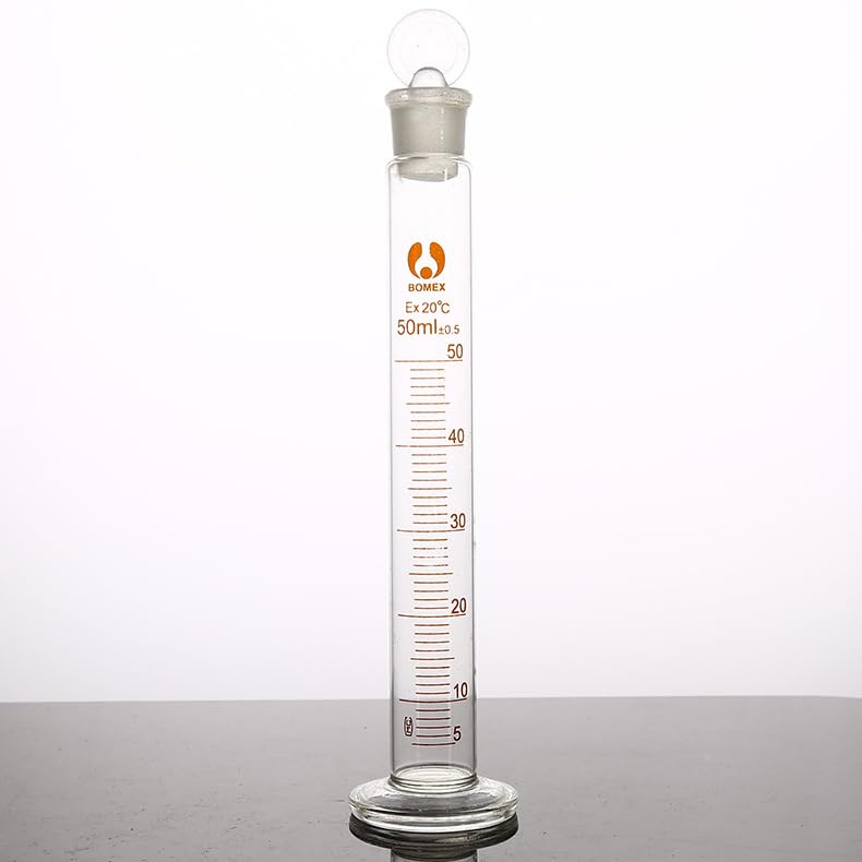 Probeta de Laboratorio para Ciencias, Cilindro medidor de Vidrio de borosilicato con tapón, 10-250 ml, Transparente, 3 Piezas(250ml)