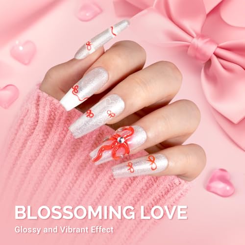 Image of MelodySusie White Glitter Gel Nail Polish,0.5fl oz Soak Off UV LED Pure White Sparkle Glitter Gel Polish Gift for Women Nail Art Manicure Salon DIY Nail Design Decoration at Home-z054