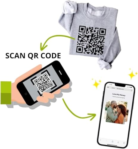 Customized QR Code Shirt - Custom Your Own Shirts - Funny QR Code T-Shirt - Custom Code Tee - Funny QR Code Shirt for Men Women Multi2