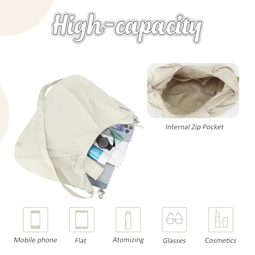 Image of GOKTOW Crescent Crossbody Bag, Nylon Hobo Shoulder Bag for Women Trendy Travel Carryall Purses Bag