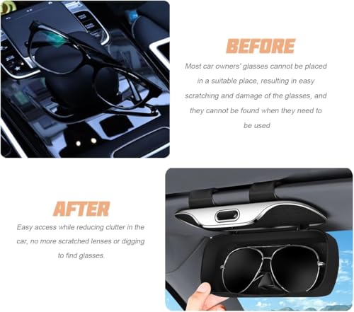Image of RALTS Sunglasses Holder for Car Sun Visor, Protective Automotive Eyeglasses Storage Case Hanger, Soft Vehicle Interior Glasses Organizer Box Accessories, Universal for SUV Sedan Truck
