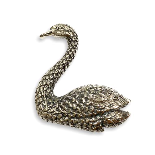 Victorian Style Beautiful Swan Pin Brooch 925 Sterling Silver