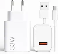 Carregador Turbo Tipo C 33W Com Carregamento Rápido Com Cabo Tipo C Compatível Com Todos Os Dispositivos USB-C, Compativel Com IPhone 15/16, Compativvel Com ANdroid, Tablet, SmartWatch