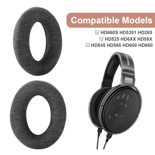HD600 Ear Pads compatibles con Sennheiser HD650, HD660S, HD600, HD545, HD525, HD535, reemplazo de almohadillas de oído para auriculares X HD6XX, HD58X, HD580, HD565 Jubilee, tela de terciopelo mejorada miniatura 3