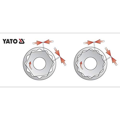 Image of Yato YT-1280 Bihexagonal Socket 18mm, 38mm Length for 1 /2 Inch Drive Wrench Set | DIN3121 CrV Chromium Satin Plated Steel | Mechanical and Industrial Tool Box