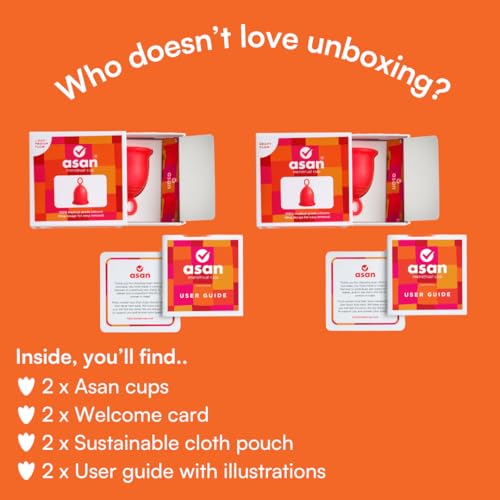 Image of Asan menstrual cup - Combo Pack 2 sizes | Light /medium flow cup + Heavy flow cup | Easiest cup to insert & remove I Special ring design | Premium medical grade silicone I Designed in the USA