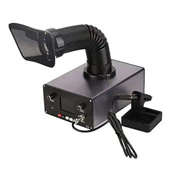 Welding Fume Extractor, AC110?240V Soldering Fume Extractor Digital Display Activated Carbon Filtering Health Protection for Indoor Work (EU Plug)