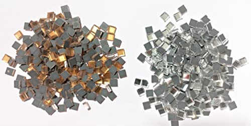 OMX LCD Mosaic Mirror Pcs for Embroidery & Craft Making, Diamond Cut On Sides (5mm, Square Shape Total 1000 Pc, Half Silver & Half Gold)-image-18