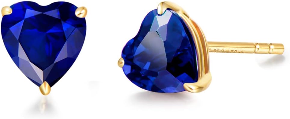 FANCIME 14k Solid Yellow Gold Stud Earrings Gemstone Prong Cluster Stud Earrings Fine Jewelry Gifts for Her Mom Women Wife