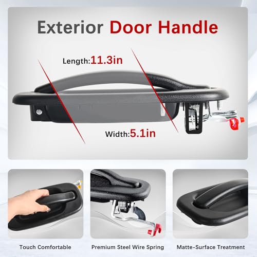 FAERSI Exterior Door Handle Rear Driver Side Replacements for 1999-2007 Chevy Silverado 1500 2500 HD, Tahoe, Suburban, Avalanche, GMC Sierra, Yukon Denali, Cadillac Escalade 80579 15721571