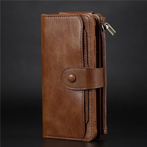 Étui de téléphone en cuir magnétique Samsung S21 portefeuille marron