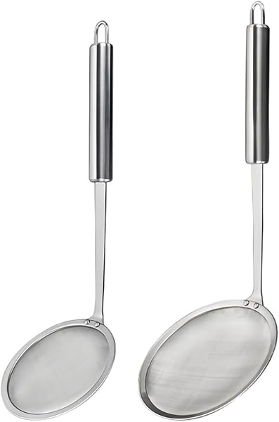 LuminaryLair écumoires inox, lot de 2, 10 et 12 cm – Image 1